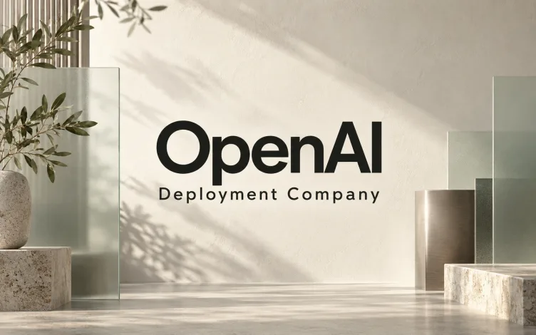 OpenAI Deployment Company lettering against a warm architectural background